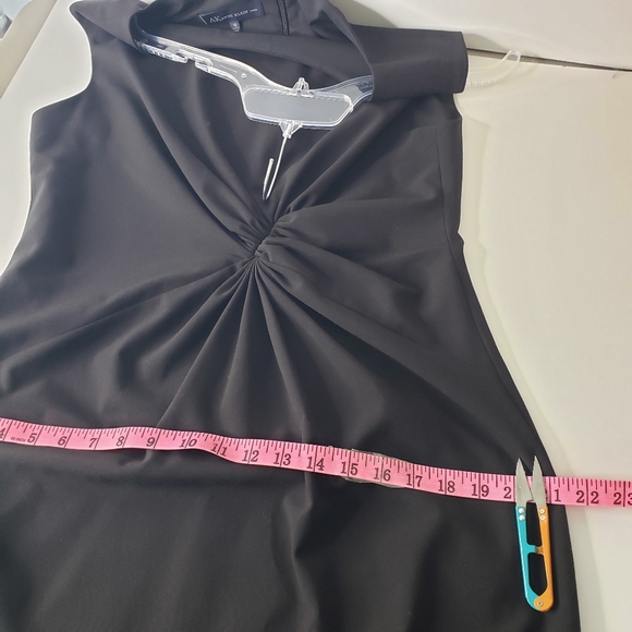 Anne Klein Center Rouched Sheath Rayon Crepe Jersey Events Evening Cocktail LBD - Picture 6 of 10